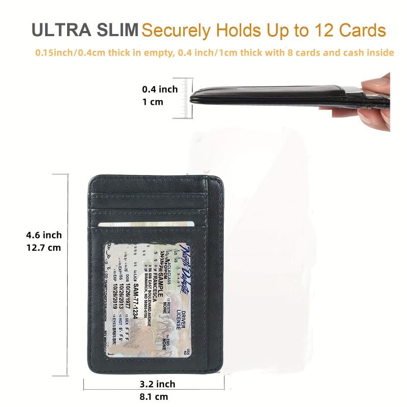 Men's Minimalist Wallet Slim Wallet Credit Card Holder Wallet