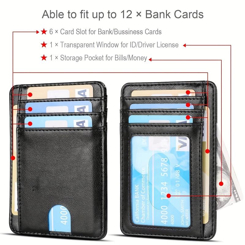 Men's Minimalist Wallet Slim Wallet Credit Card Holder Wallet