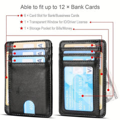 Men's Minimalist Wallet Slim Wallet Credit Card Holder Wallet
