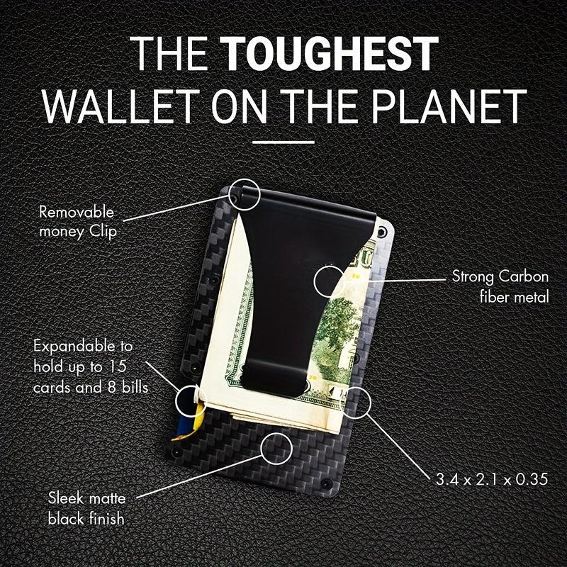 Slim RFID Wallet Carbon Fiber Credit Card Holder & Money Clip