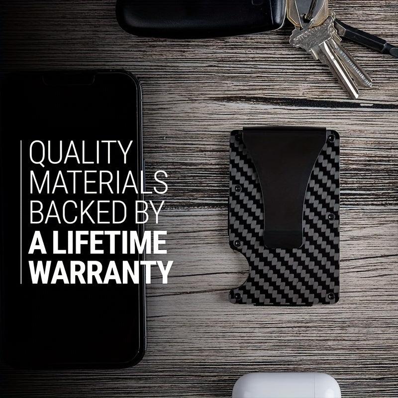 Slim RFID Wallet Carbon Fiber Credit Card Holder & Money Clip