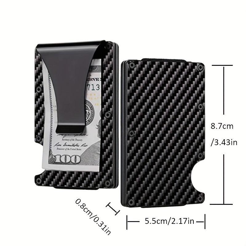 Slim RFID Wallet Carbon Fiber Credit Card Holder & Money Clip