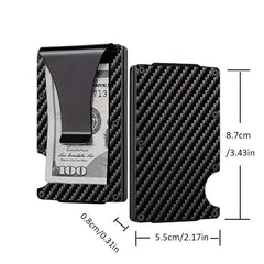 Slim RFID Wallet Carbon Fiber Credit Card Holder & Money Clip