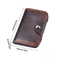 Men's Short Wallet with Magnetic Buckle Large Capacity