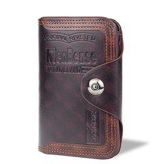 Men's Short Wallet with Magnetic Buckle Large Capacity