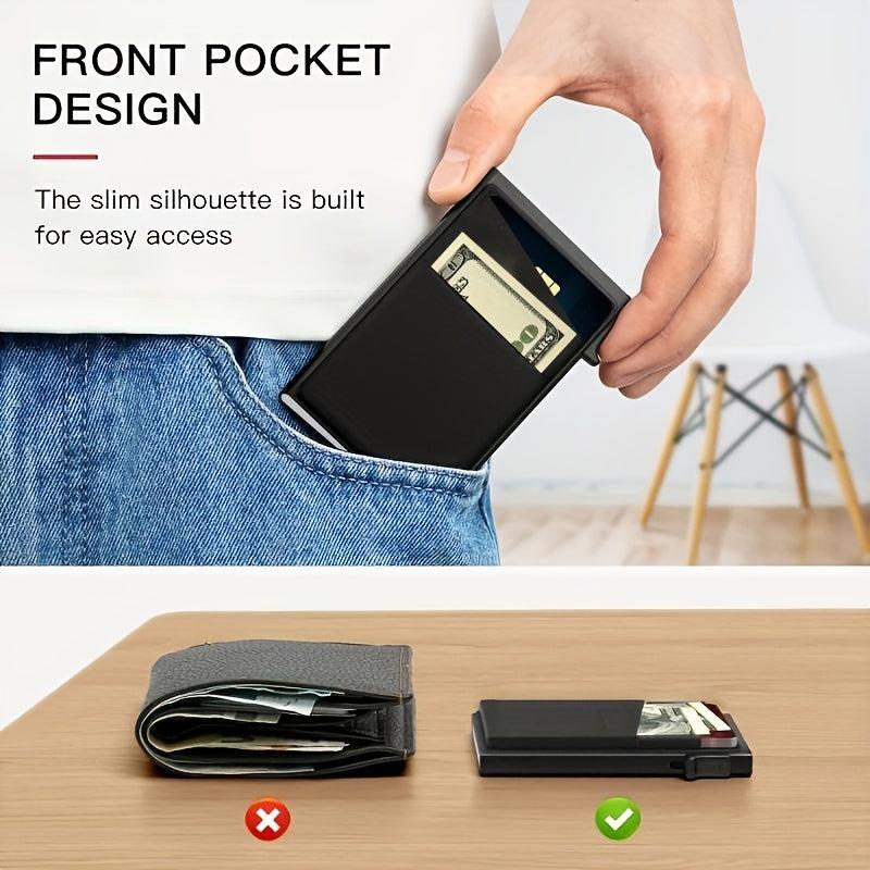 Men's Auto Pop Up Card Holder w/ Coin Purse RFID Blocking