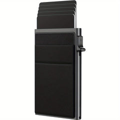 Men's Auto Pop Up Card Holder w/ Coin Purse RFID Blocking