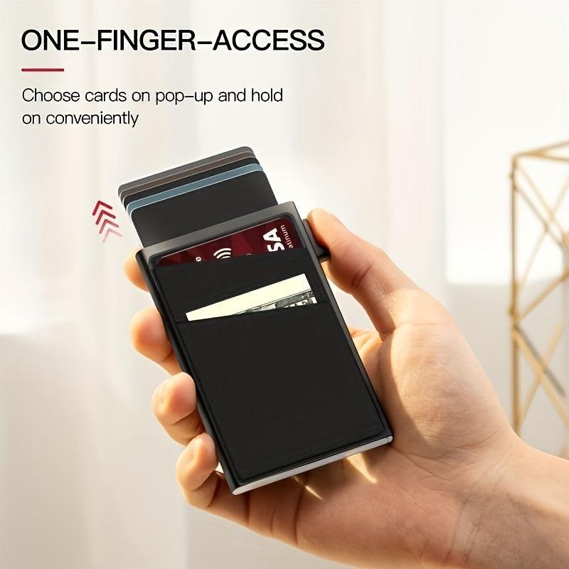 Men's Auto Pop Up Card Holder w/ Coin Purse RFID Blocking