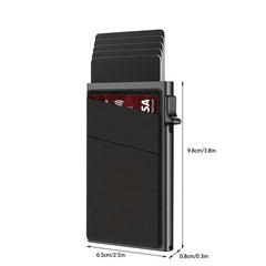 Men's Auto Pop Up Card Holder w/ Coin Purse RFID Blocking