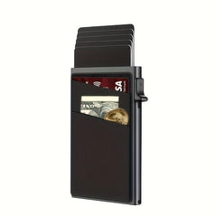Men's Auto Pop Up Card Holder w/ Coin Purse RFID Blocking