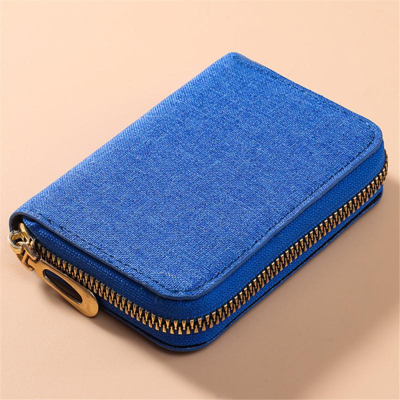 Men Business Card Holder Wallet gray Canvas 20 Slots