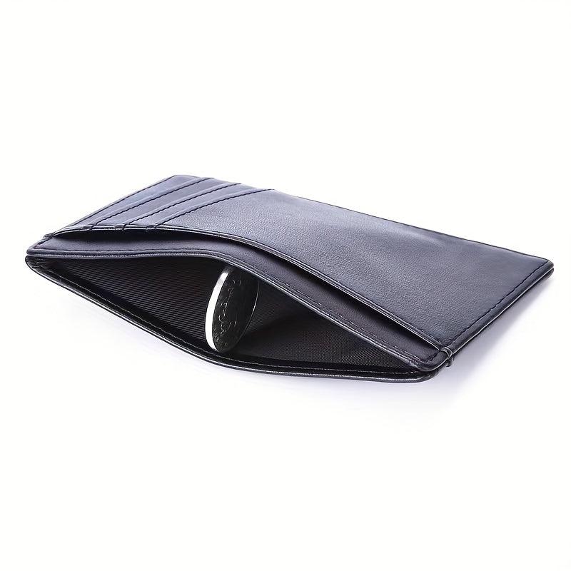 RFID Blocking Card Holder Slim Wallet PU Leather Minimalist Medium Size
