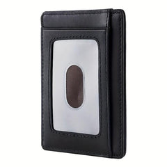 RFID Blocking Card Holder Slim Wallet PU Leather Minimalist Medium Size
