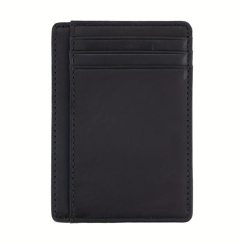 RFID Blocking Card Holder Slim Wallet PU Leather Minimalist Medium Size