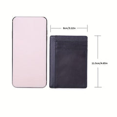 RFID Blocking Card Holder Slim Wallet PU Leather Minimalist Medium Size