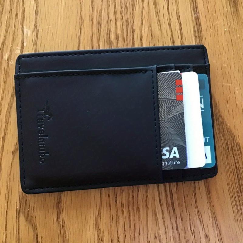 RFID Blocking Card Holder Slim Wallet PU Leather Minimalist Medium Size