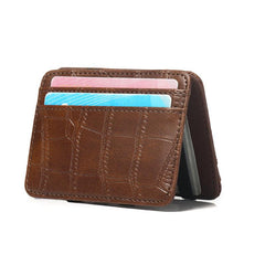 Crocodile Print PU Material Card Holder Wallet for Men