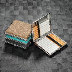 PU Leather Cigarette Box Stainless Steel Card Box