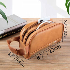 Vintage Men's Clutch Bag Double Zipper Handcrafted Gift