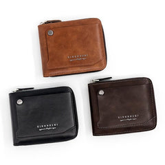Men's Short Wallet PU Large Capacity Card Wallet