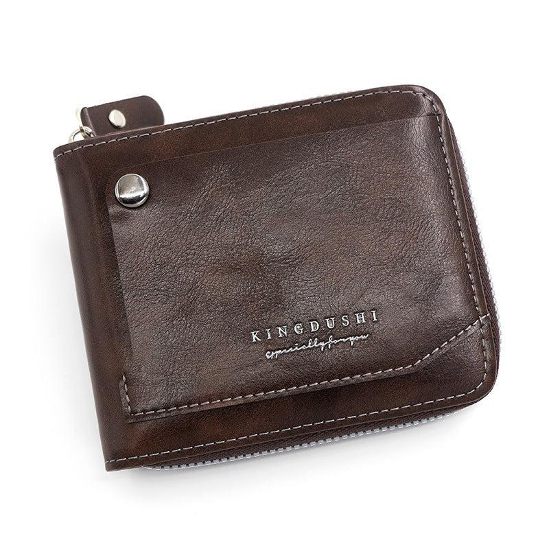 Men's Short Wallet PU Large Capacity Card Wallet