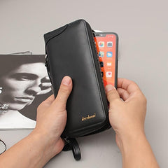 Men's Business Casual Card Slot Clutch Bag with Large Space