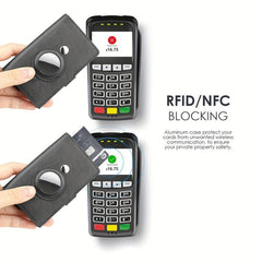 Men's Auto Pop Up Card Holder with Tracker Case