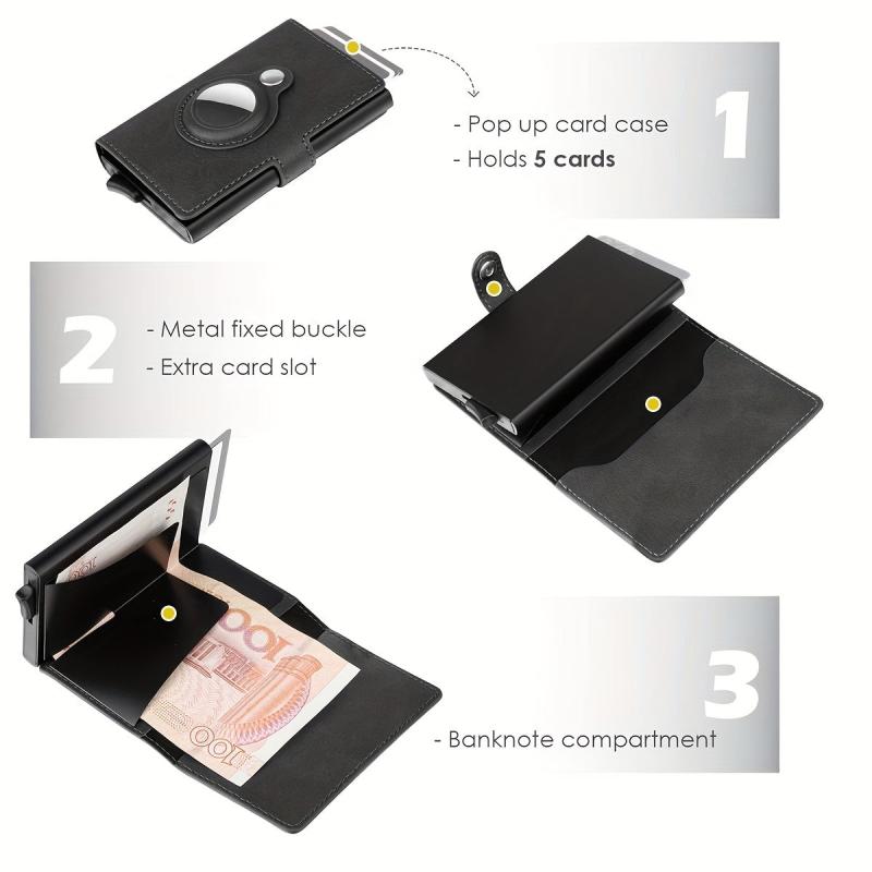 Men's Auto Pop Up Card Holder with Tracker Case
