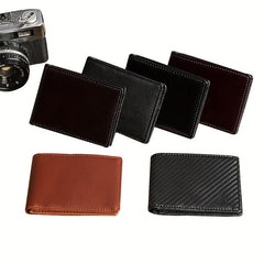 Leather Men Credit Card Holder Wallet Money Clip 6 Card Slots