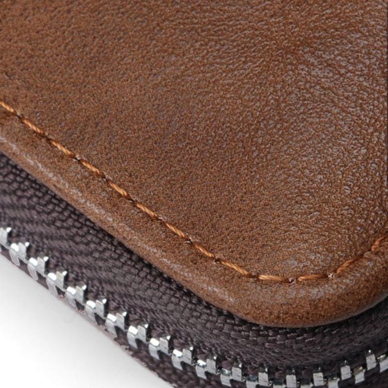 Men's RFID Blocking Bifold Leather Wallet ID Credit Card Holder Zipper Wallet