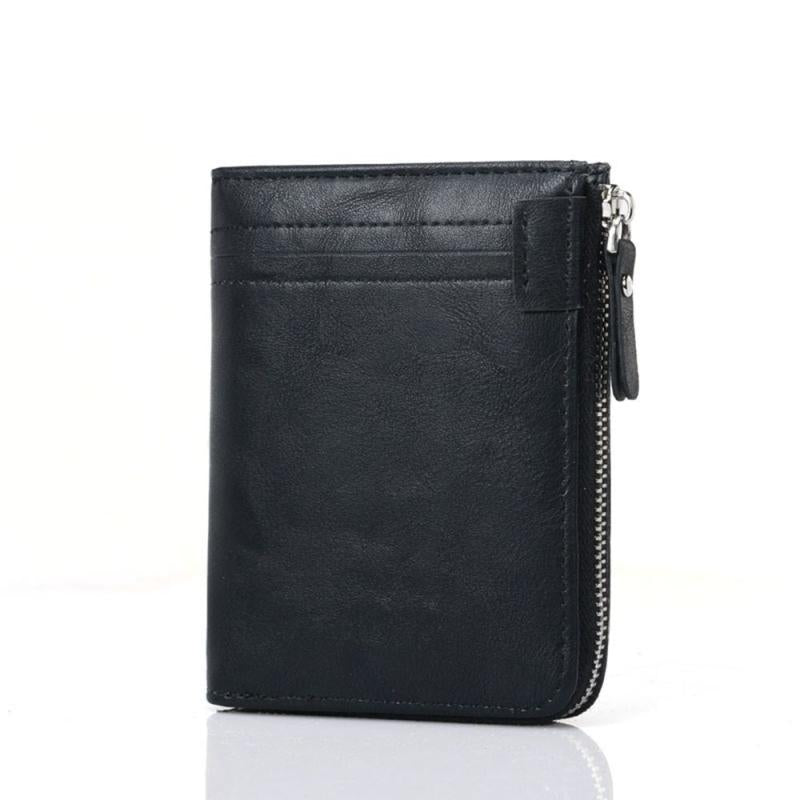 Men's RFID Blocking Bifold Leather Wallet ID Credit Card Holder Zipper Wallet