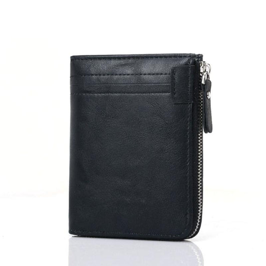 Men's RFID Blocking Bifold Leather Wallet ID Credit Card Holder Zipper Wallet