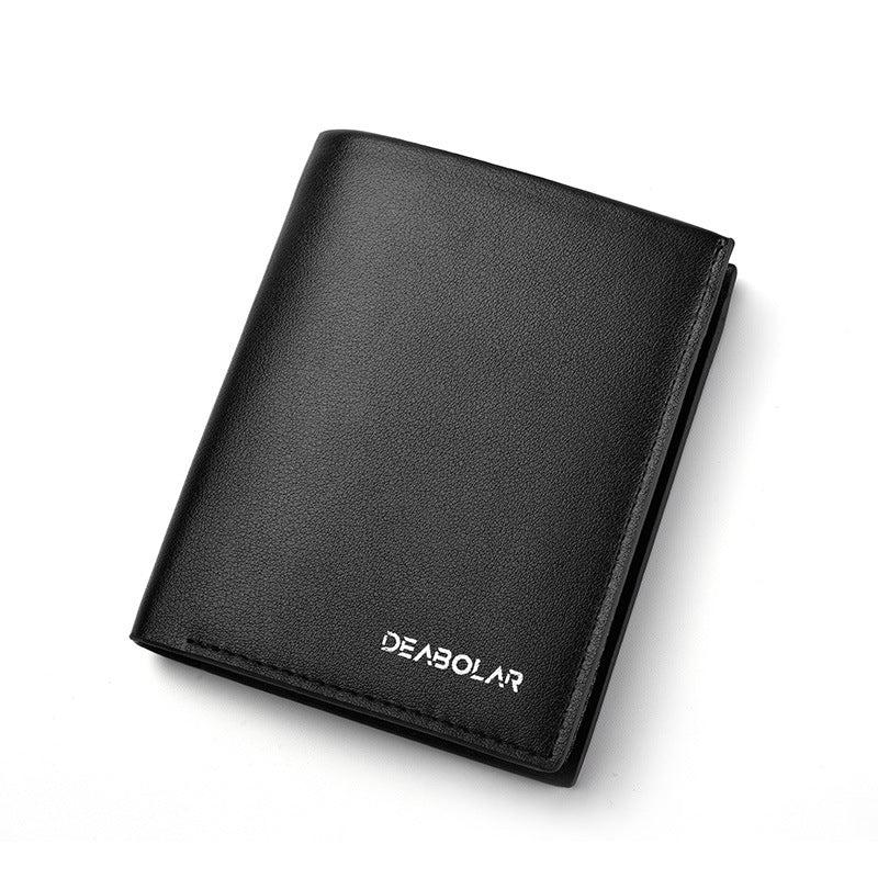 Men's Short Wallet Student Money Clip PU Leather Coin Purse