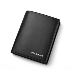 Men's Short Wallet Student Money Clip PU Leather Coin Purse