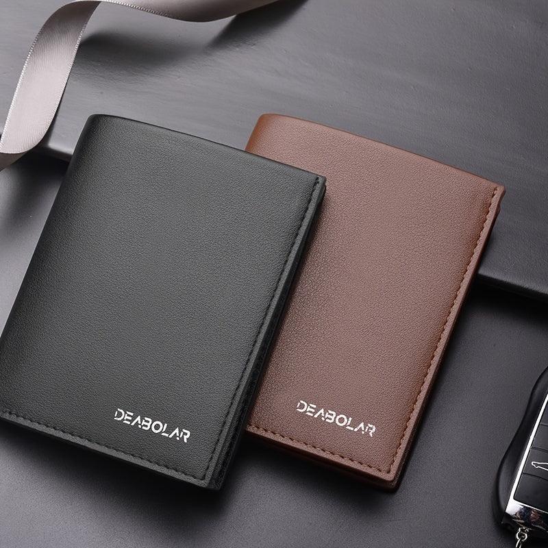 Men's Short Wallet Student Money Clip PU Leather Coin Purse