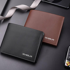 Men's Short Wallet Student Money Clip PU Leather Coin Purse
