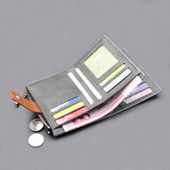 Men's Canvas Short Wallet With Buckle Zipper