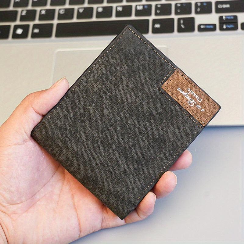 Men's PU Leather Short Wallet Large Capacity Card Holder