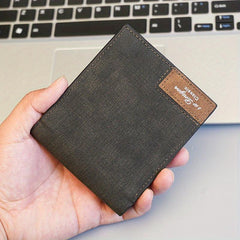 Men's PU Leather Short Wallet Large Capacity Card Holder