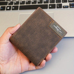 Men's PU Leather Short Wallet Large Capacity Card Holder
