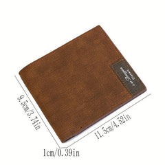 Men's PU Leather Short Wallet Large Capacity Card Holder
