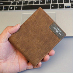 Men's PU Leather Short Wallet Large Capacity Card Holder