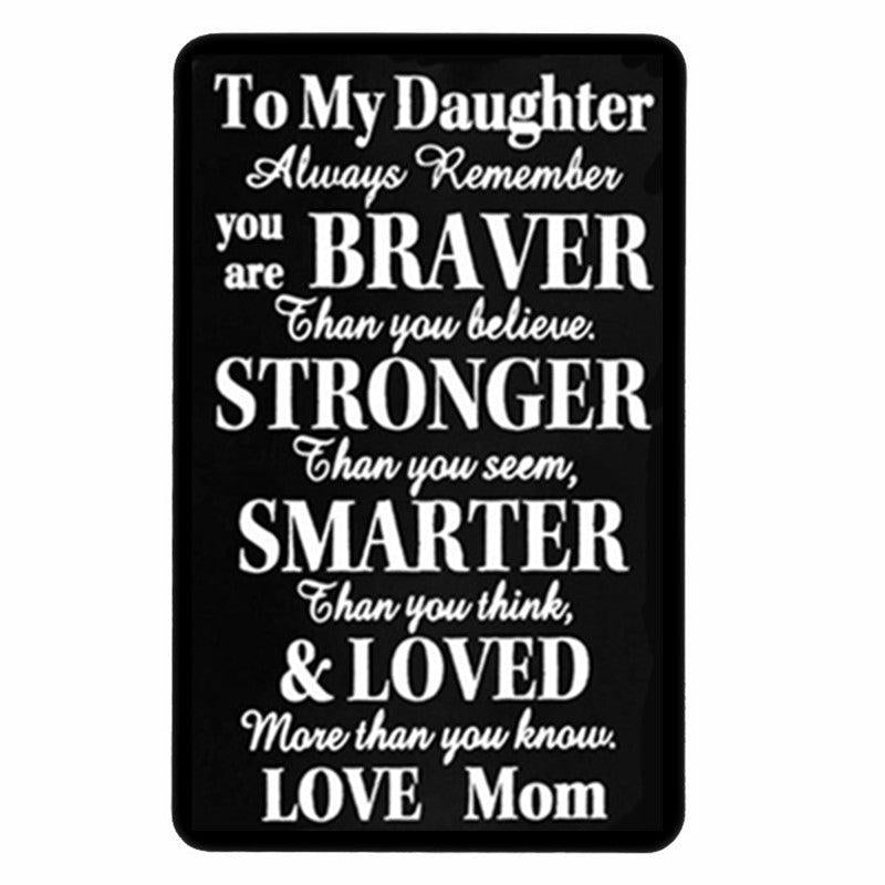 Engraved Metal Wallet Card Note for Son or Daughter