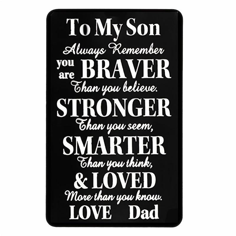 Engraved Metal Wallet Card Note for Son or Daughter