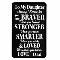Engraved Metal Wallet Card Note for Son or Daughter