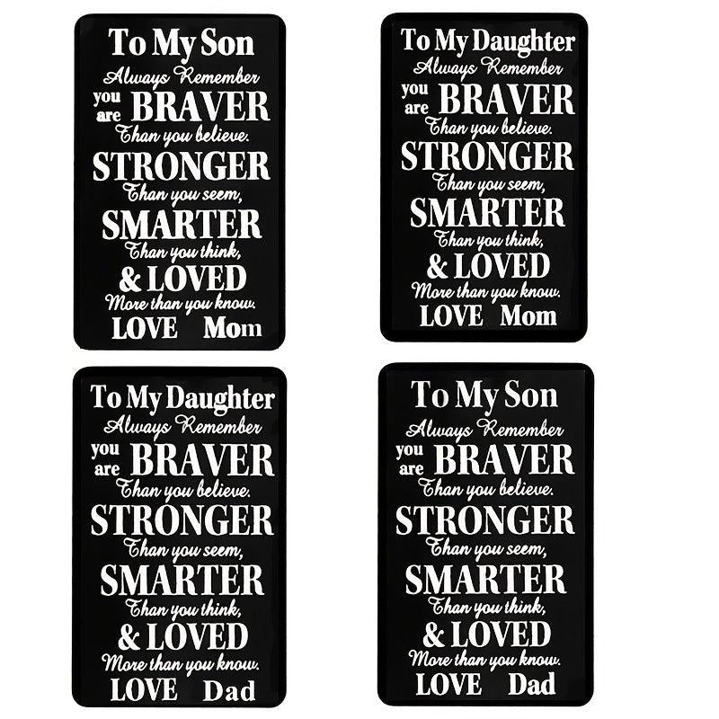 Engraved Metal Wallet Card Note for Son or Daughter
