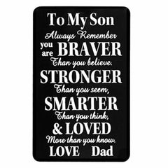 Engraved Metal Wallet Card Note for Son or Daughter