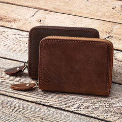Men's RFID Blocking Leather Wallet Zipper Credit Card Holder
