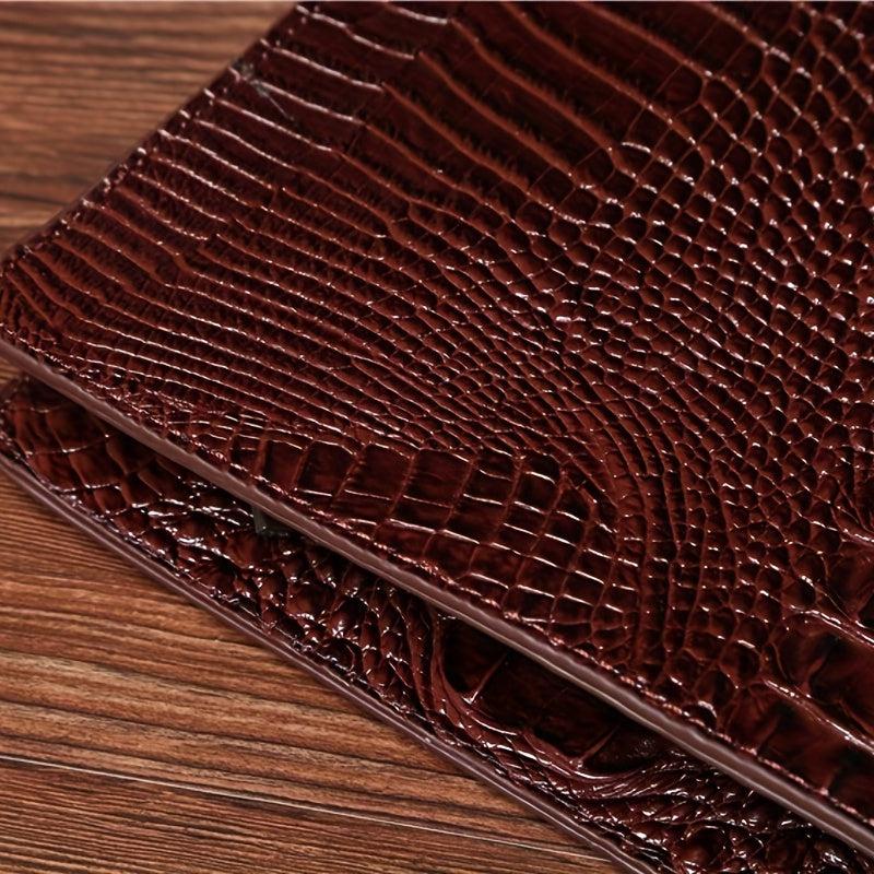Men's Crocodile Pattern Clutch Envelope Bag Leather Handbag