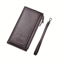 Vintage Men's Long Wallet Zipper Coin Purse Card Slots Ultra Thin Personalized